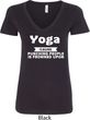 Yoga Cause Punching People is Frowned Upon Ladies V-Neck Shirt