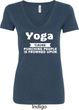 Yoga Cause Punching People is Frowned Upon Ladies V-Neck Shirt