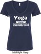 Yoga Cause Punching People is Frowned Upon Ladies V-Neck Shirt