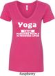 Yoga Cause Punching People is Frowned Upon Ladies V-Neck Shirt