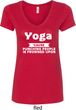 Yoga Cause Punching People is Frowned Upon Ladies V-Neck Shirt