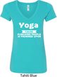 Yoga Cause Punching People is Frowned Upon Ladies V-Neck Shirt