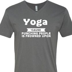 Yoga Cause Punching People is Frowned Upon Mens V-Neck Shirt
