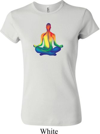 Yoga Chakra Lotus Pose Ladies Crewneck Shirt
