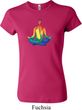 Yoga Chakra Lotus Pose Ladies Crewneck Shirt