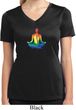 Yoga Chakra Lotus Pose Ladies Moisture Wicking V-neck Shirt