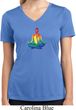 Yoga Chakra Lotus Pose Ladies Moisture Wicking V-neck Shirt