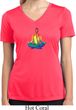 Yoga Chakra Lotus Pose Ladies Moisture Wicking V-neck Shirt