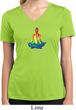 Yoga Chakra Lotus Pose Ladies Moisture Wicking V-neck Shirt