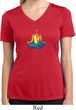 Yoga Chakra Lotus Pose Ladies Moisture Wicking V-neck Shirt