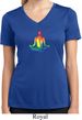 Yoga Chakra Lotus Pose Ladies Moisture Wicking V-neck Shirt