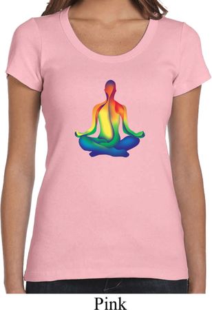 Yoga Chakra Lotus Pose Ladies Scoop Neck Shirt