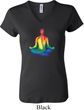 Yoga Chakra Lotus Pose Ladies V-neck Shirt