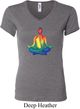 Yoga Chakra Lotus Pose Ladies V-neck Shirt