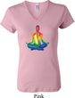 Yoga Chakra Lotus Pose Ladies V-neck Shirt