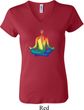 Yoga Chakra Lotus Pose Ladies V-neck Shirt