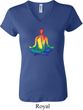 Yoga Chakra Lotus Pose Ladies V-neck Shirt