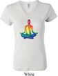 Yoga Chakra Lotus Pose Ladies V-neck Shirt