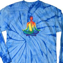 Yoga Chakra Lotus Pose Long Sleeve Tie Dye Shirt