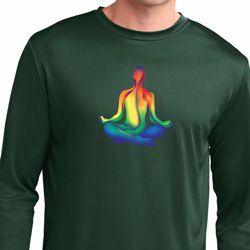 Yoga Chakra Lotus Pose Mens Dry Wicking Long Sleeve Shirt