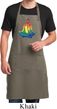 Yoga Chakra Lotus Pose Mens Full Length Apron with Pockets