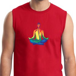 Yoga Chakra Lotus Pose Mens Muscle Shirt