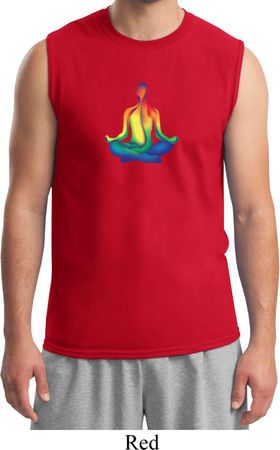 Yoga Chakra Lotus Pose Mens Muscle Shirt