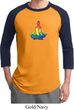 Yoga Chakra Lotus Pose Mens Raglan Shirt