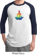 Yoga Chakra Lotus Pose Mens Raglan Shirt
