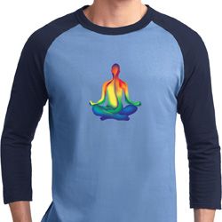 Yoga Chakra Lotus Pose Mens Raglan Shirt