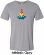Yoga Chakra Lotus Pose Mens Tri Blend Crewneck Shirt