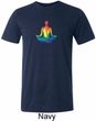 Yoga Chakra Lotus Pose Mens Tri Blend Crewneck Shirt
