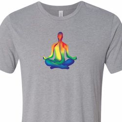 Yoga Chakra Lotus Pose Mens Tri Blend Crewneck Shirt