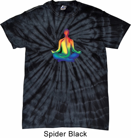 Yoga Chakra Lotus Pose Spider Tie Dye Shirt