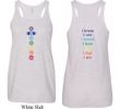 Yoga Chakra Words Front and Back Ladies Flowy Racerback Tanktop