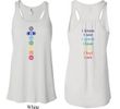 Yoga Chakra Words Front and Back Ladies Flowy Racerback Tanktop