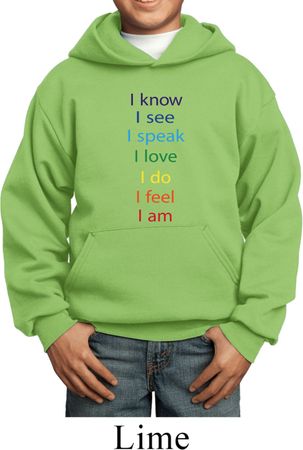 Yoga Chakra Words Kids Hoodie