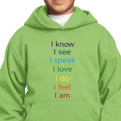 Yoga Chakra Words Kids Hoodie