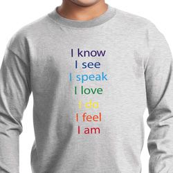 Yoga Chakra Words Kids Long Sleeve Shirt