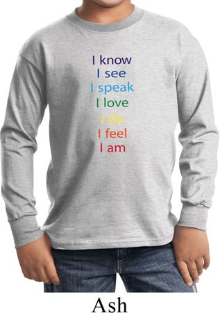 Yoga Chakra Words Kids Long Sleeve Shirt