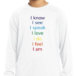 Yoga Chakra Words Kids Moisture Wicking Long Sleeve Shirt