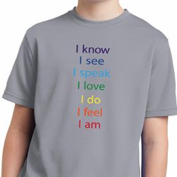 Yoga Chakra Words Kids Moisture Wicking Shirt
