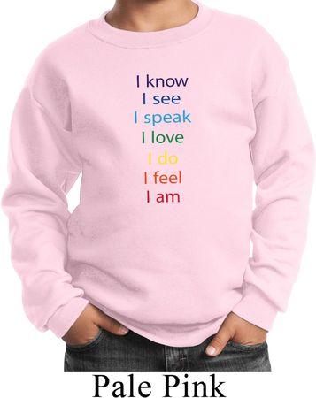 Yoga Chakra Words Kids Sweatshirt