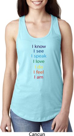 Yoga Chakra Words Ladies Ideal Tank Top