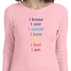 Yoga Chakra Words Ladies Long Sleeve Shirt