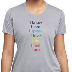 Yoga Chakra Words Ladies Moisture Wicking Shirt