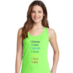 Yoga Chakra Words Ladies Tank Top