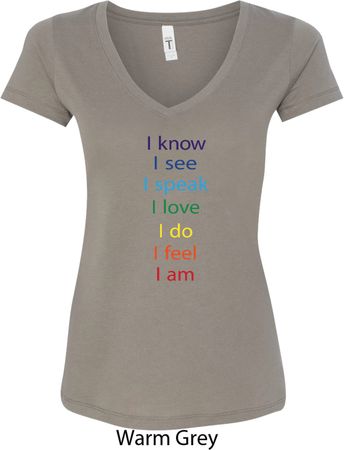 Yoga Chakra Words Ladies V-Neck Shirt