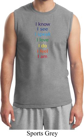 Yoga Chakra Words Mens Muscle Shirt