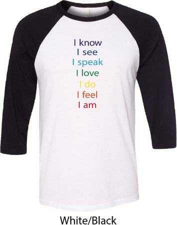 Yoga Chakra Words Mens Raglan Shirt